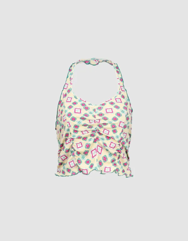 Halter Neck Cropped Tank Top sold by Urban Revivo