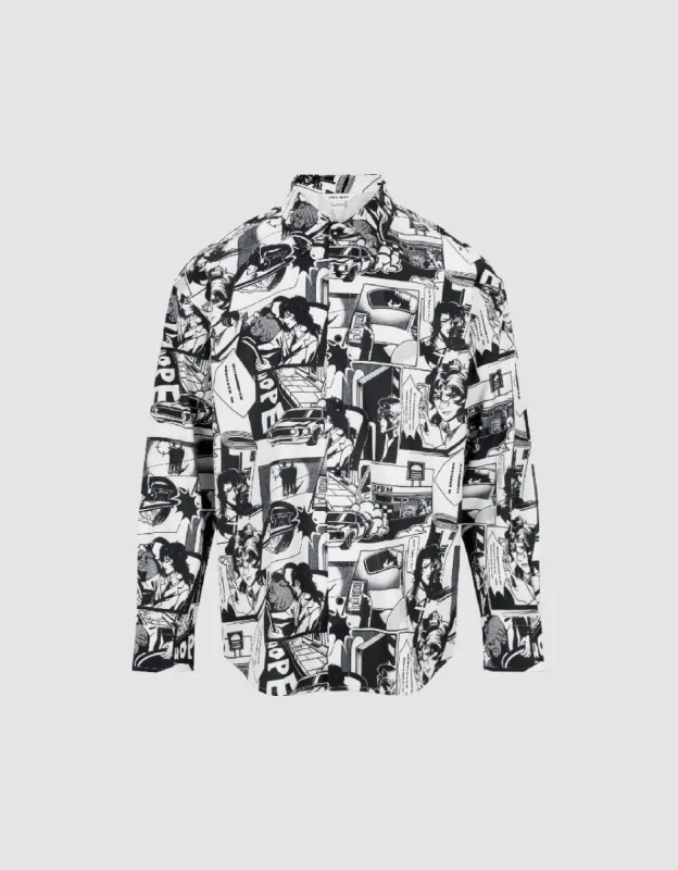 Comic Printed Loose Shirt sold by Urban Revivo