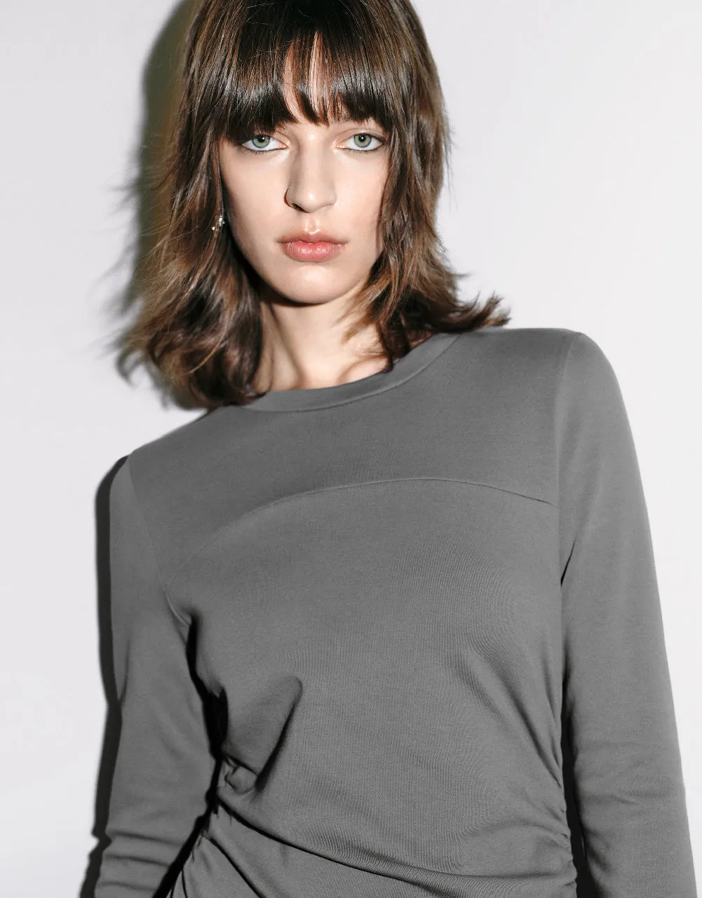 Ruched Crew Neck A-Line Dress sold by Urban Revivo product image thumbnail 5