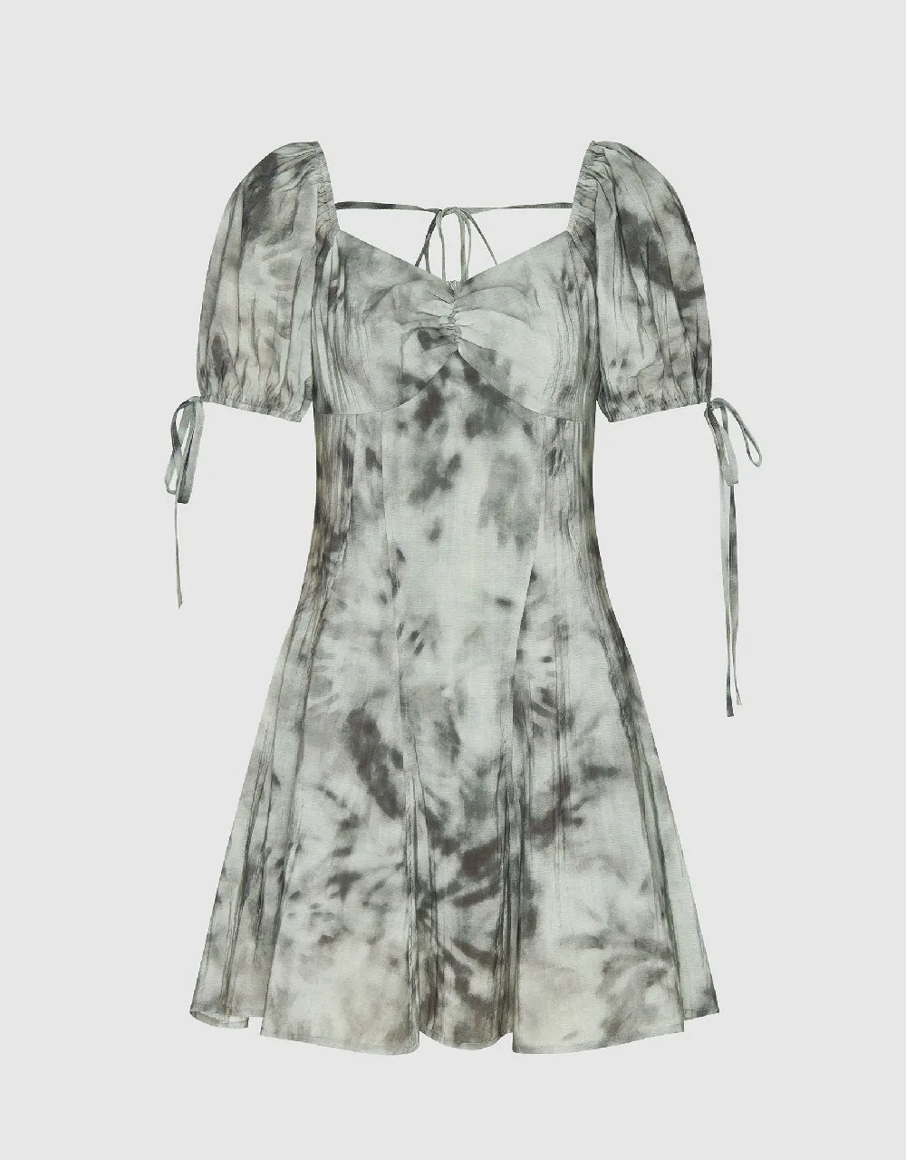 Printed Square-cut Collar Skater Dress sold by Urban Revivo