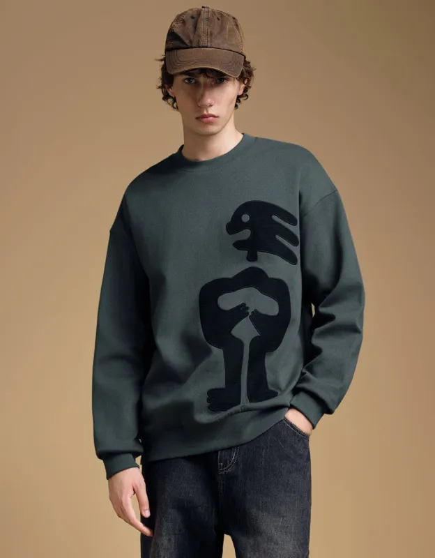 Printed Crew Neck Sweatshirt sold by Urban Revivo