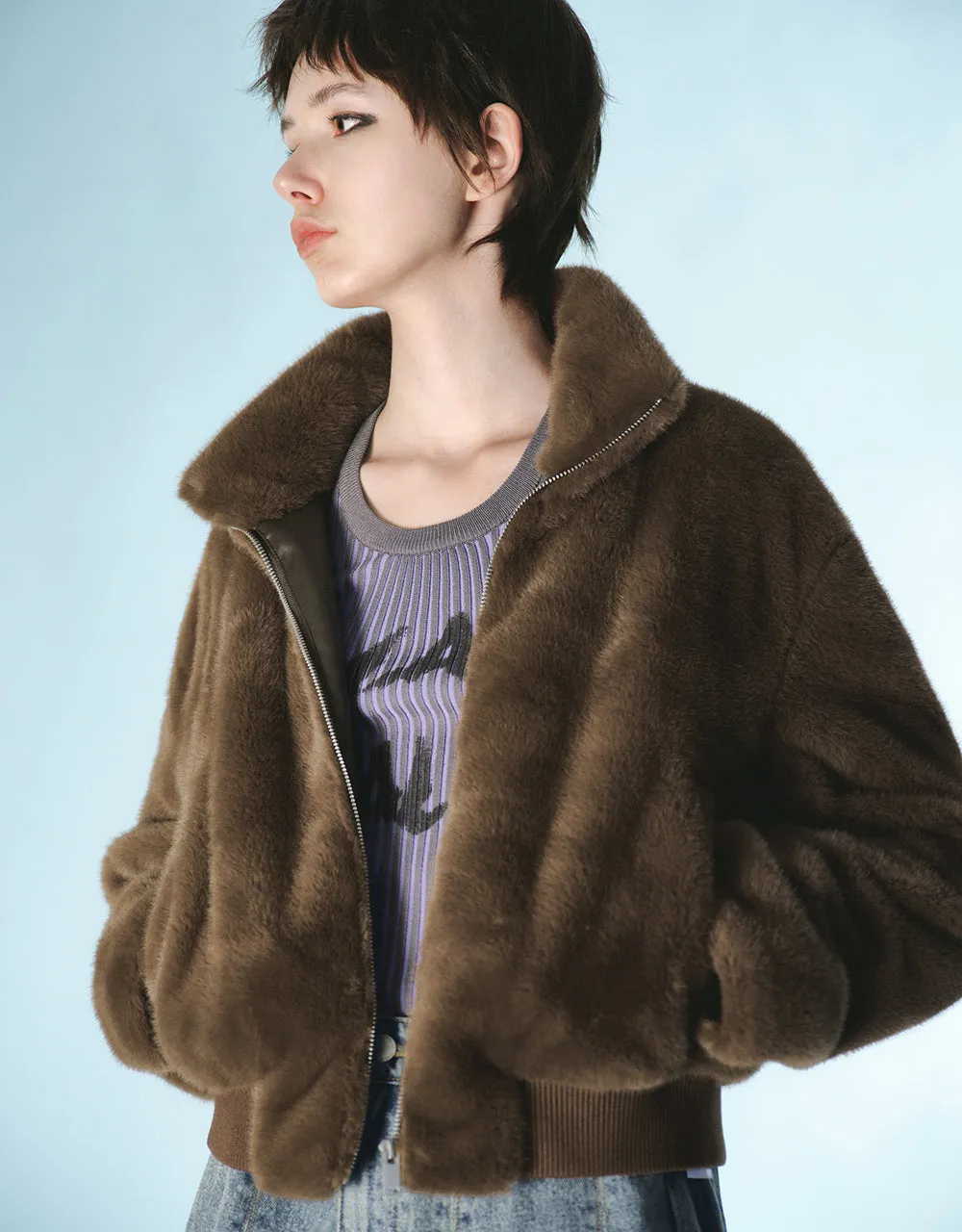 Zipper Front Straight Jacket sold by Urban Revivo product image thumbnail 3