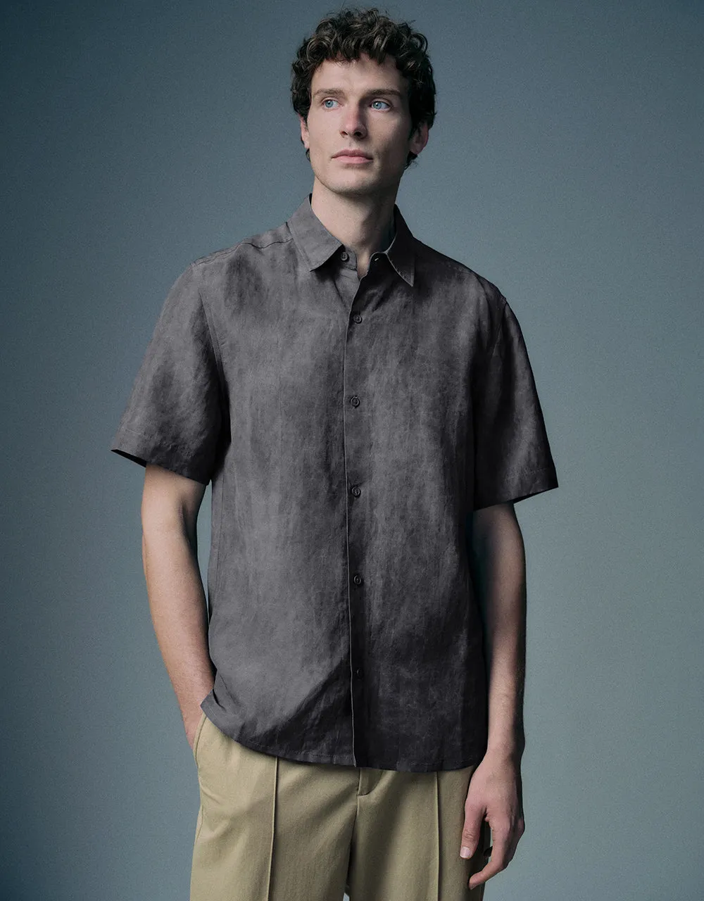 Button Up Straight Shirt sold by Urban Revivo