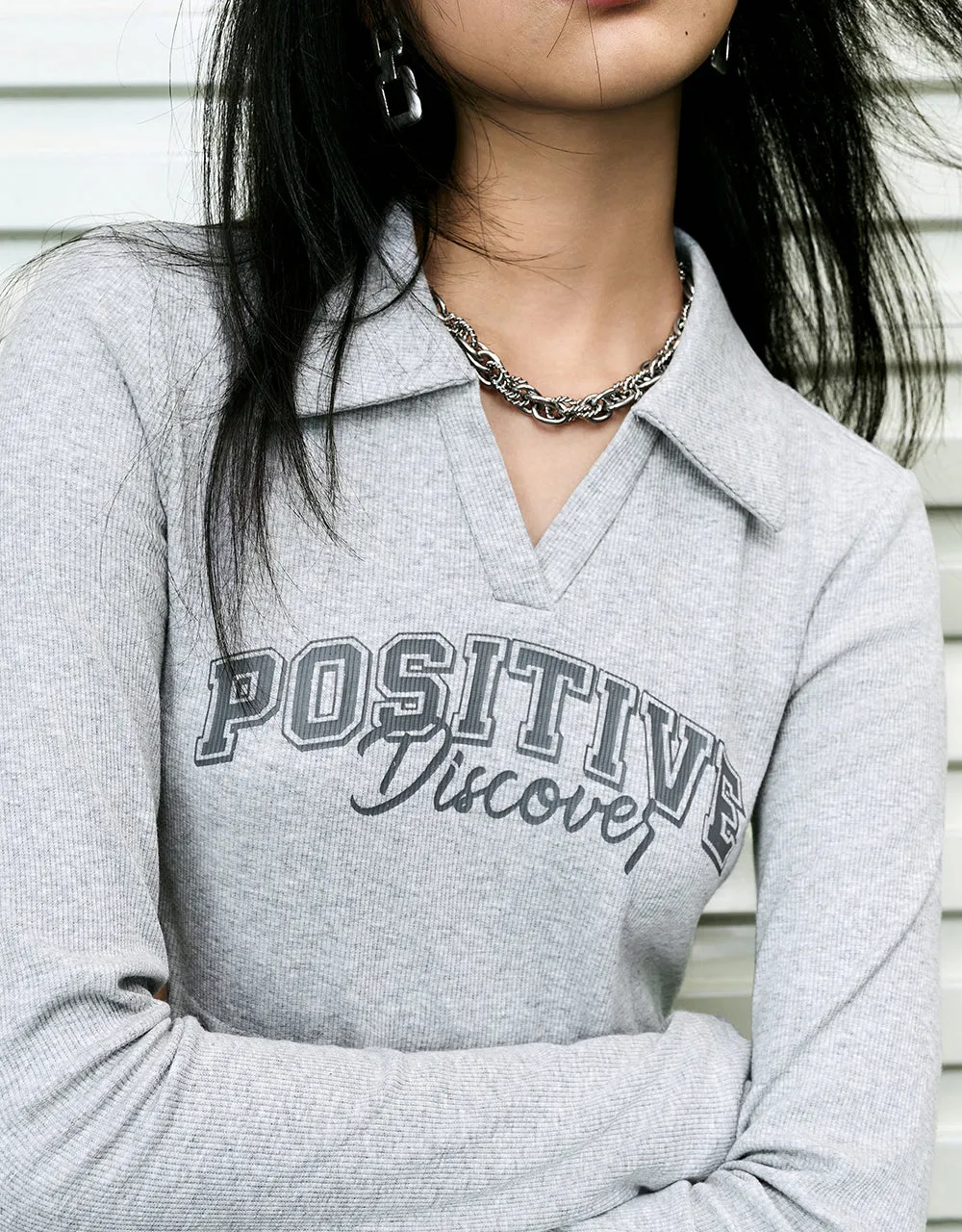 Letter Printed Lace Up Straight T-Shirt sold by Urban Revivo product image thumbnail 4