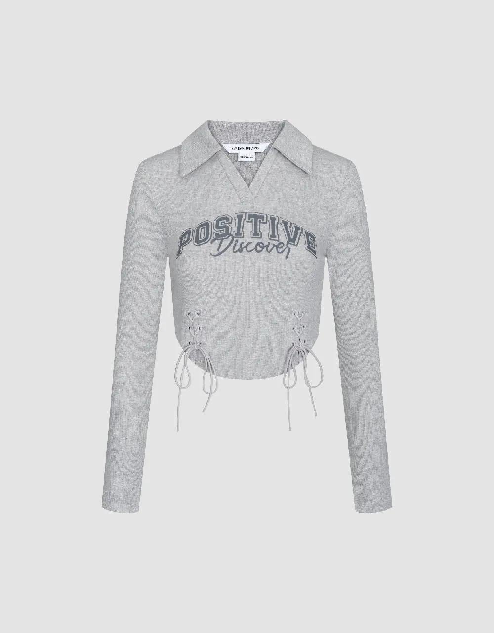 Letter Printed Lace Up Straight T-Shirt sold by Urban Revivo