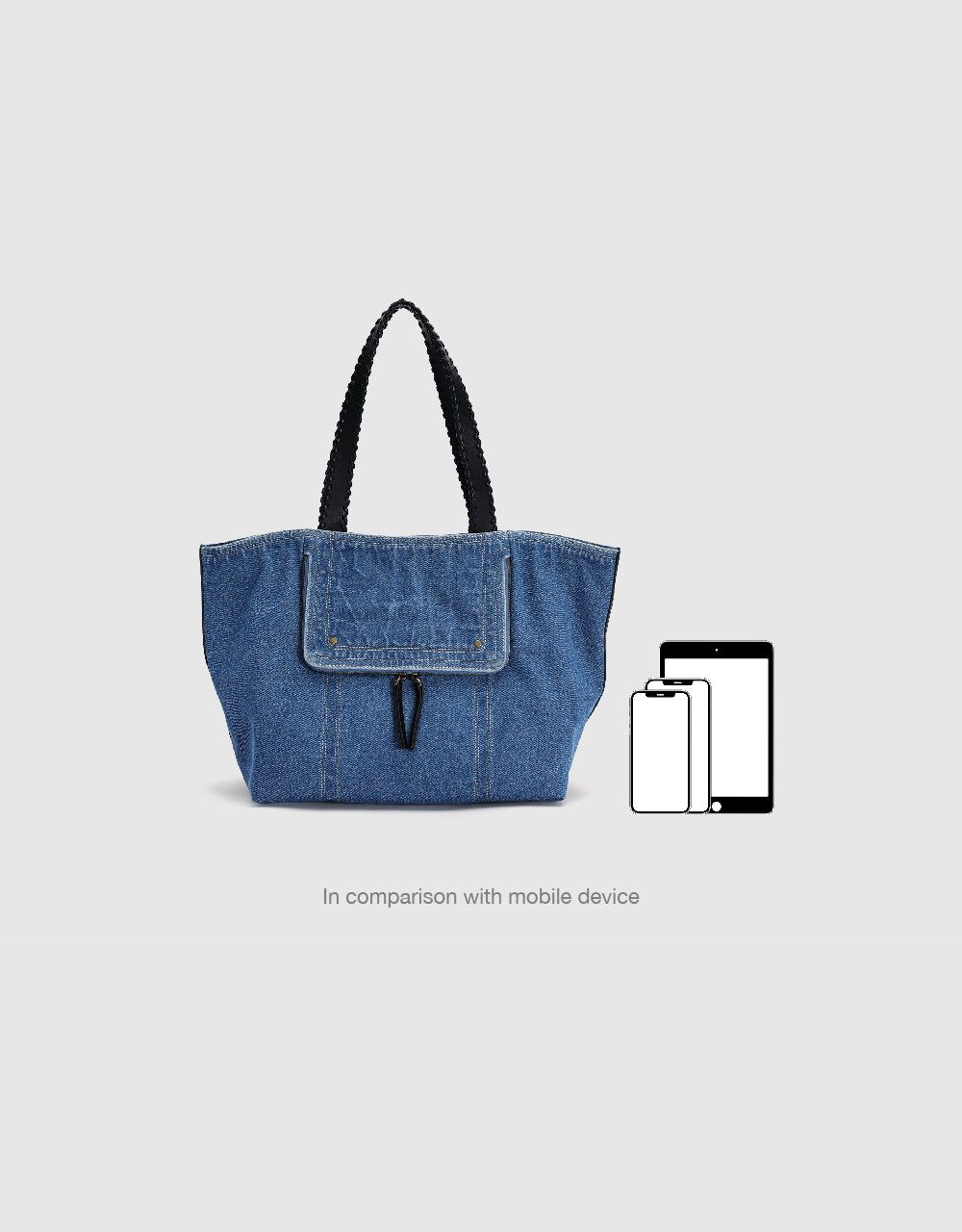 Denim Tote Bag sold by Urban Revivo product image thumbnail 3