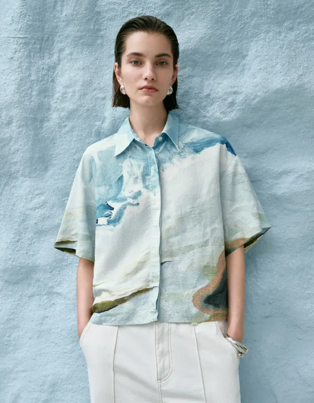 Sea Printed Loose Shirt sold by Urban Revivo