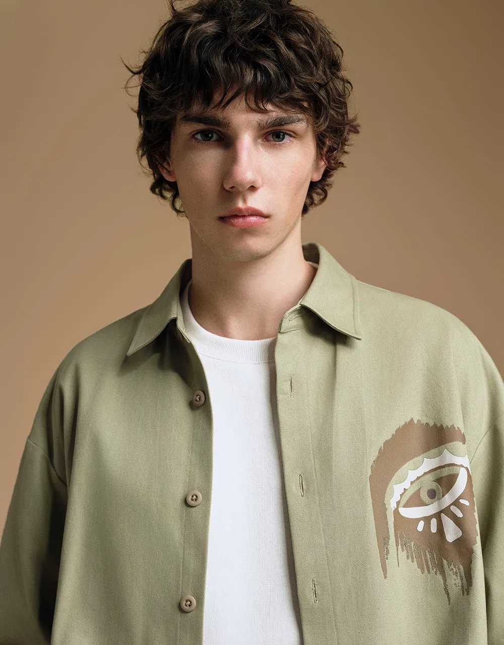 Printed Button Up Loose Shirt sold by Urban Revivo product image thumbnail 5