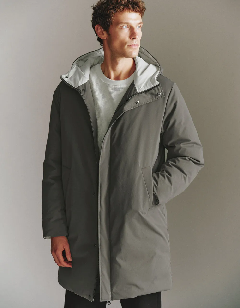 Drop Shoulder Sleeve Hooded Down Jacket sold by Urban Revivo