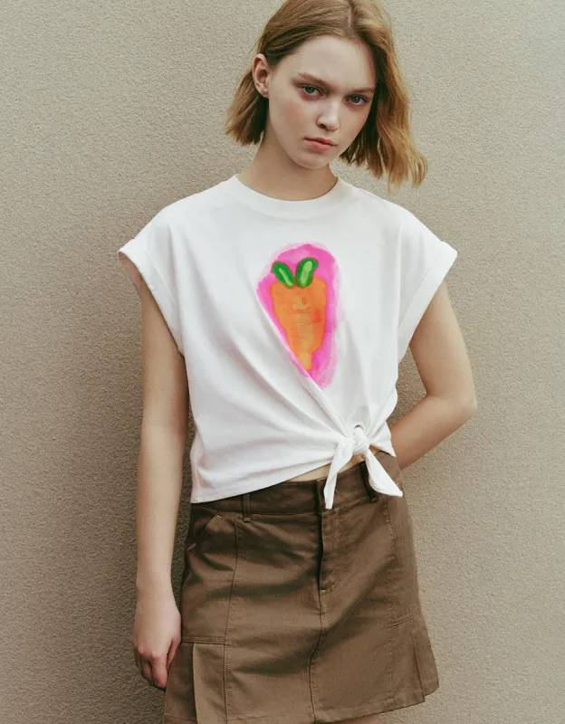 Printed Dolman Sleeve Crew Neck T-Shirt sold by Urban Revivo