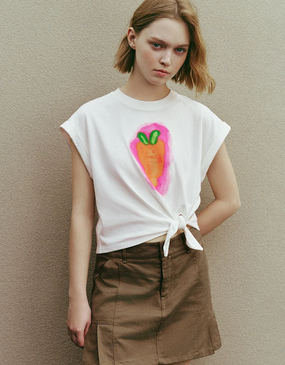 Printed Dolman Sleeve Crew Neck T-Shirt sold by Urban Revivo