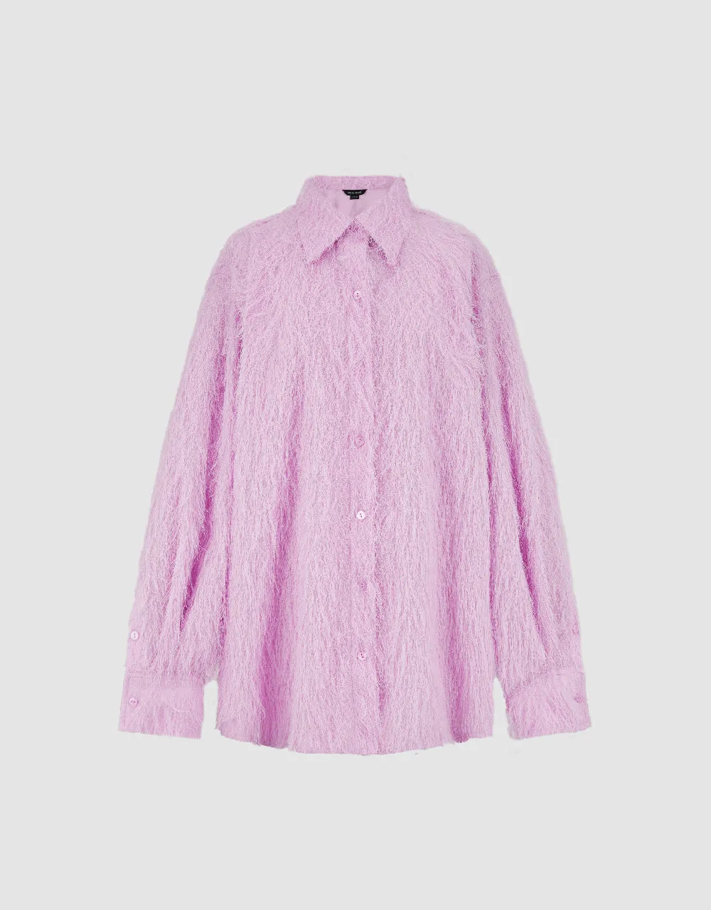 Furry Raglan Sleeve Lapel Shirt sold by Urban Revivo product image thumbnail 2