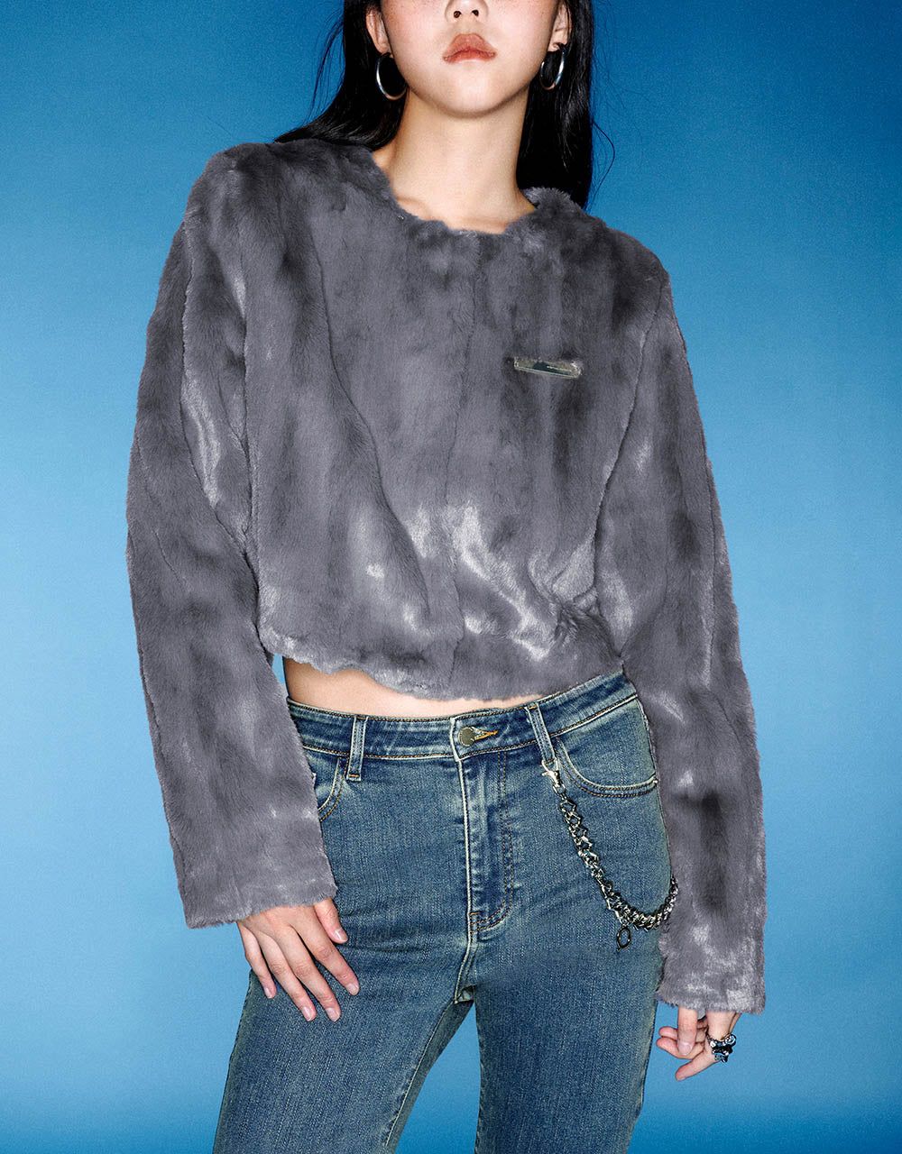 Crew Neck Furry Coat sold by Urban Revivo product image thumbnail 2