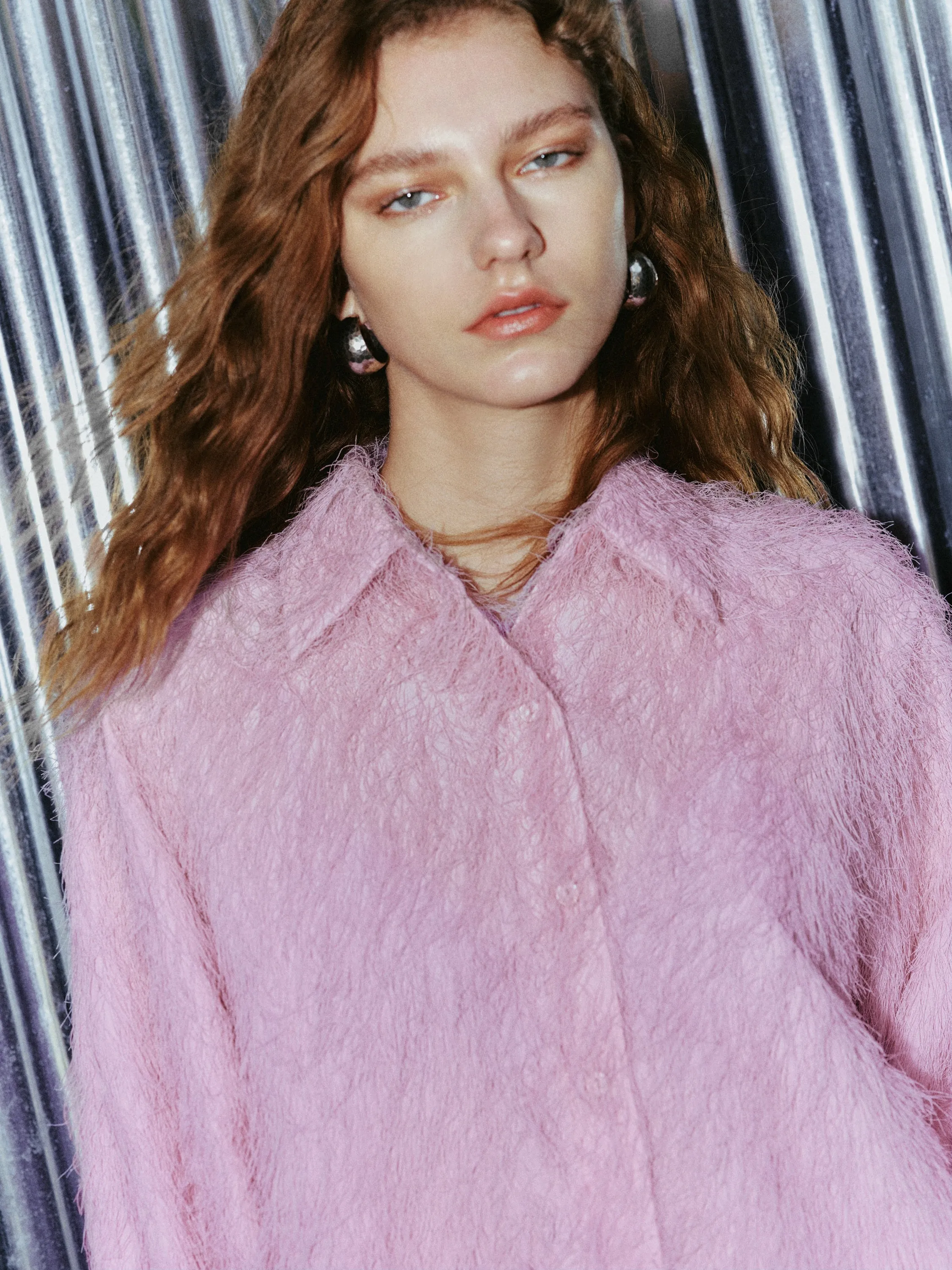 Furry Raglan Sleeve Lapel Shirt sold by Urban Revivo product image thumbnail 4