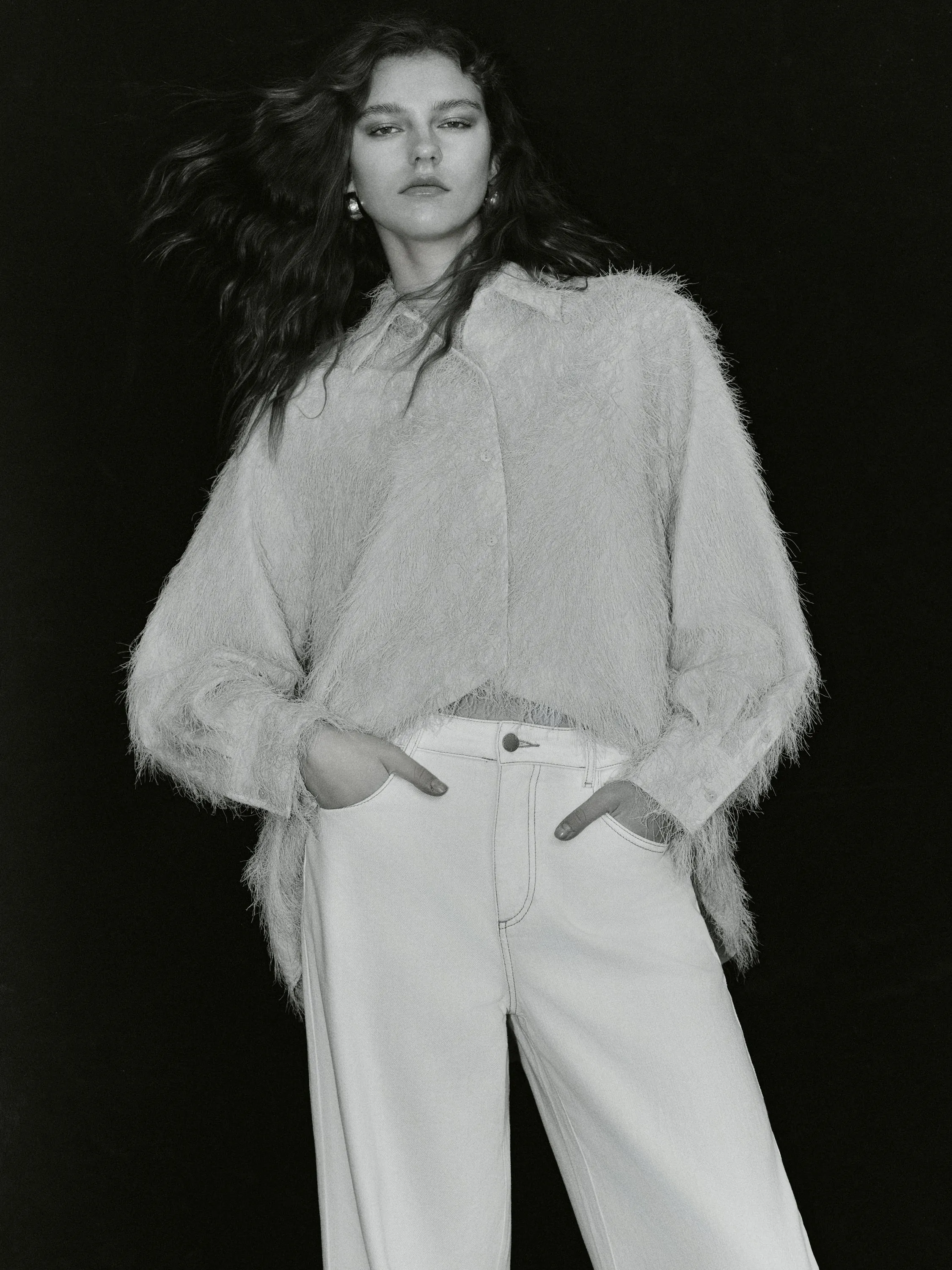 Furry Raglan Sleeve Lapel Shirt sold by Urban Revivo product image thumbnail 3