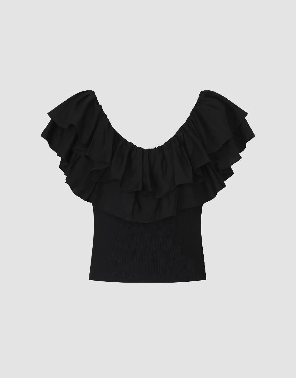 Ruffle Butterfly Sleeve V-Neck Skinny T-Shirt sold by Urban Revivo product image thumbnail 2