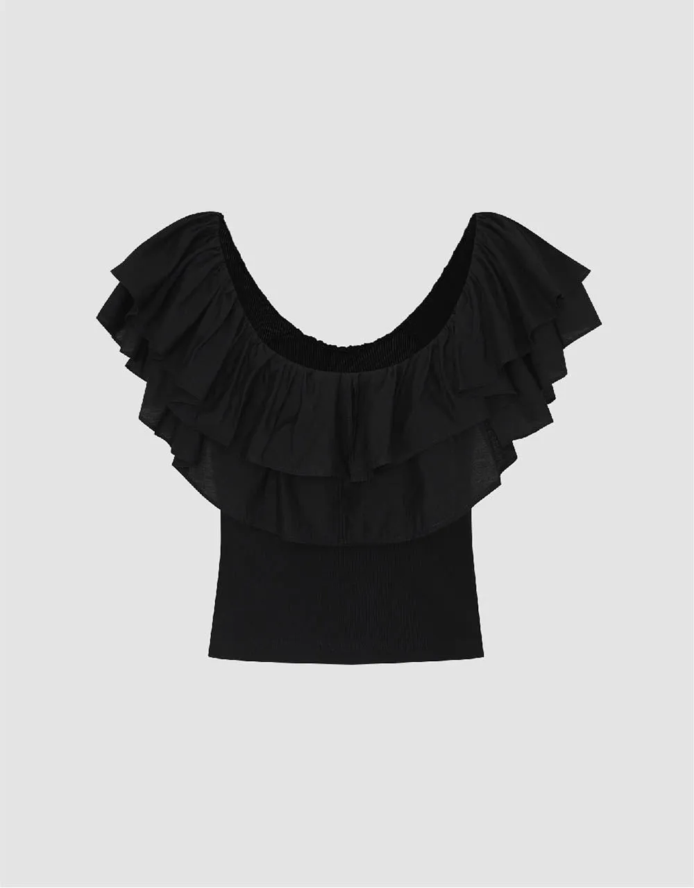 Ruffle Butterfly Sleeve V-Neck Skinny T-Shirt sold by Urban Revivo product image thumbnail 5