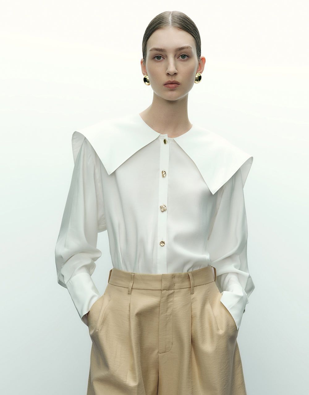 Drop Shoulder Sleeve Straight Shirt sold by Urban Revivo