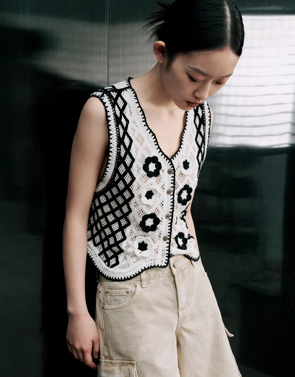 Pointelle Knitted Vest sold by Urban Revivo product image thumbnail 3