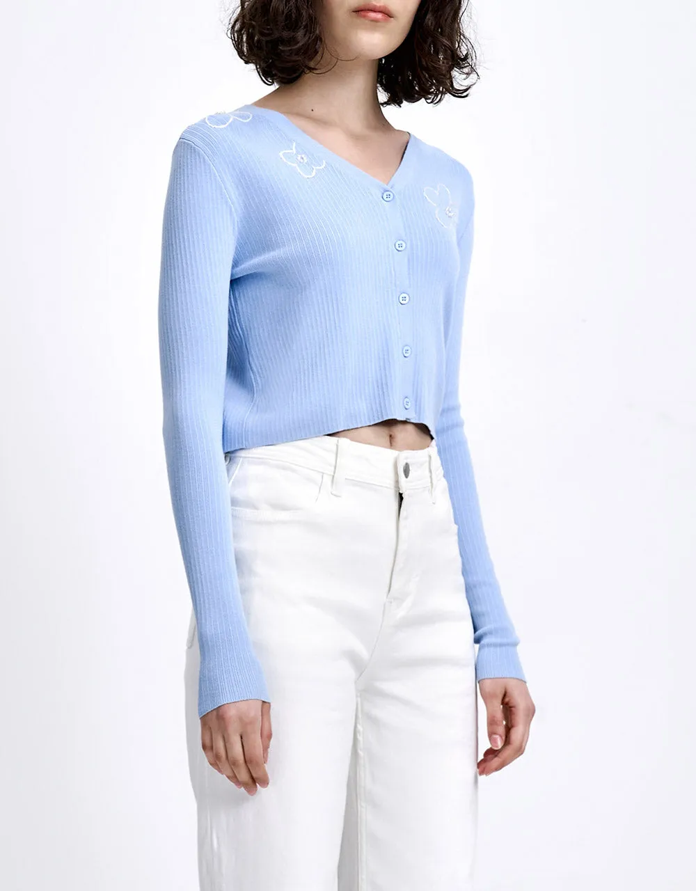 Floral Embroidery Button Up Cardigan sold by Urban Revivo product image thumbnail 5