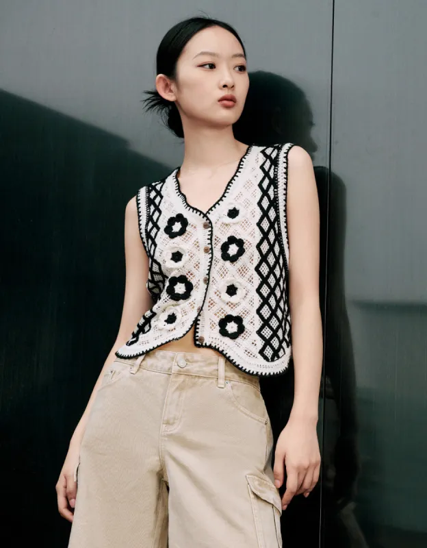 Pointelle Knitted Vest sold by Urban Revivo