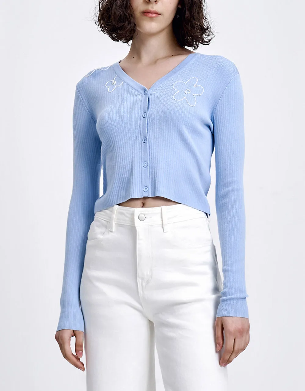 Floral Embroidery Button Up Cardigan sold by Urban Revivo product image thumbnail 2