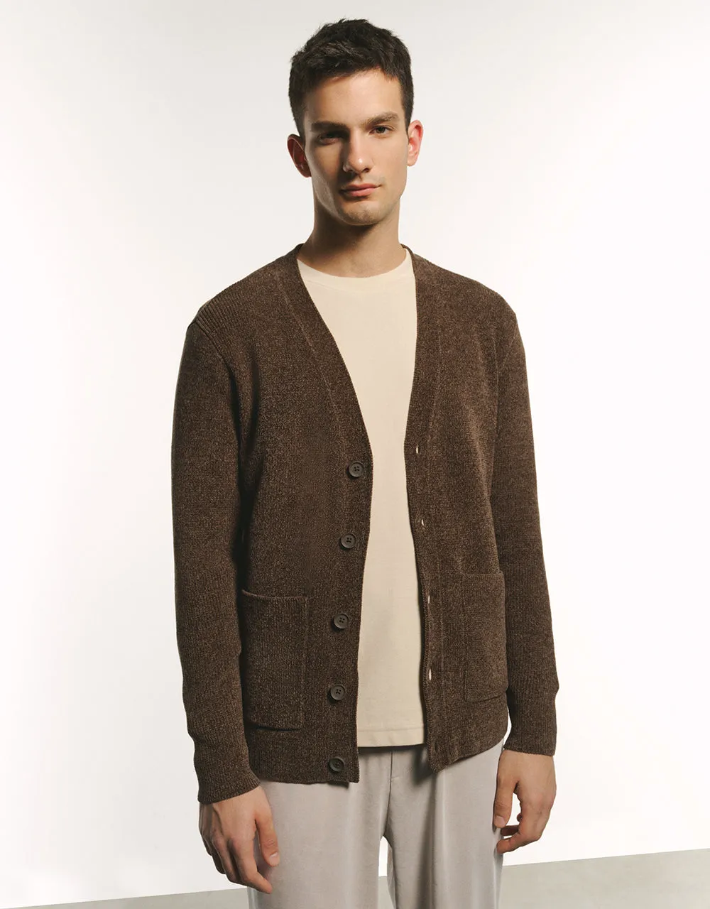 V-Neck Knitted Cardigan sold by Urban Revivo