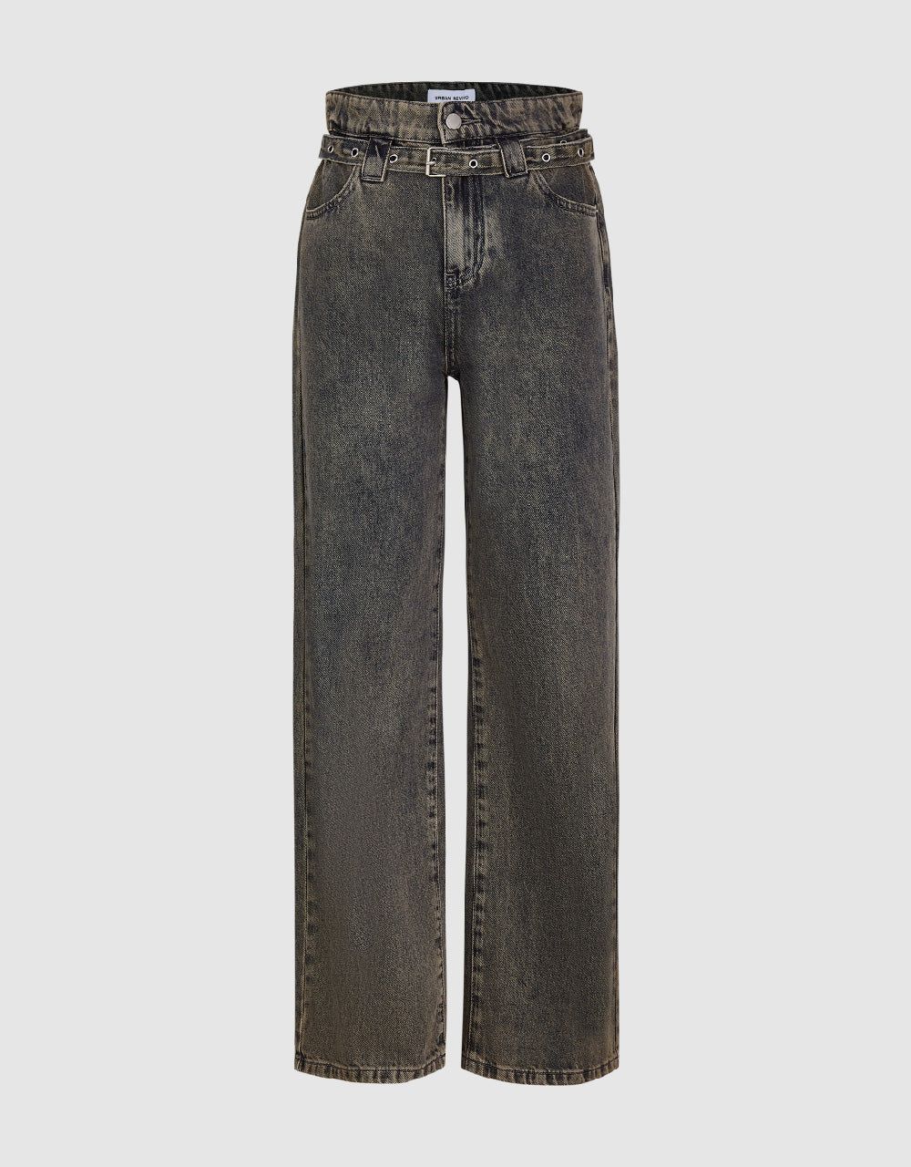 Wide-Leg Jeans With Belt sold by Urban Revivo