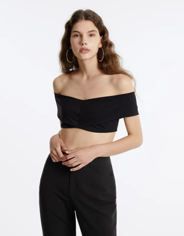 Off-Shoulder Cropped Top sold by Urban Revivo
