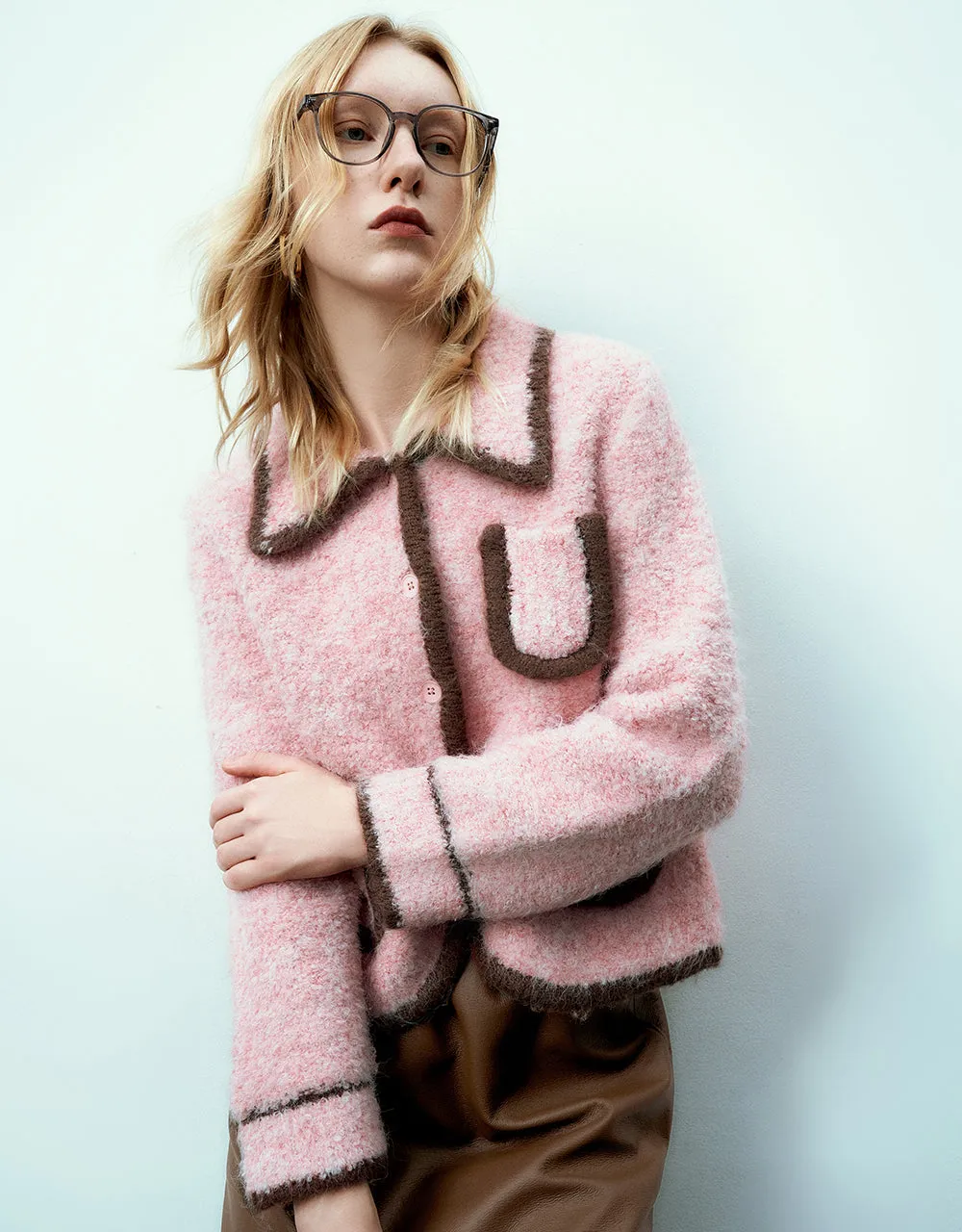 Multi-Pocket Furry Knitted Cardigan sold by Urban Revivo