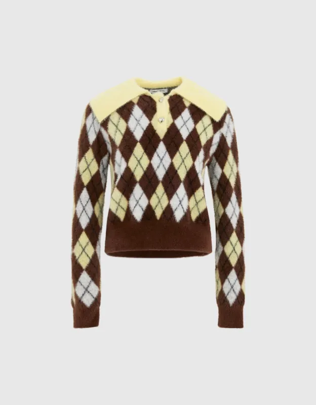 Furry Lapel Knitted T-Shirt sold by Urban Revivo