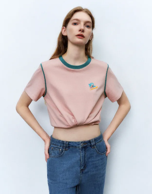 Crew Neck Straight T-Shirt sold by Urban Revivo