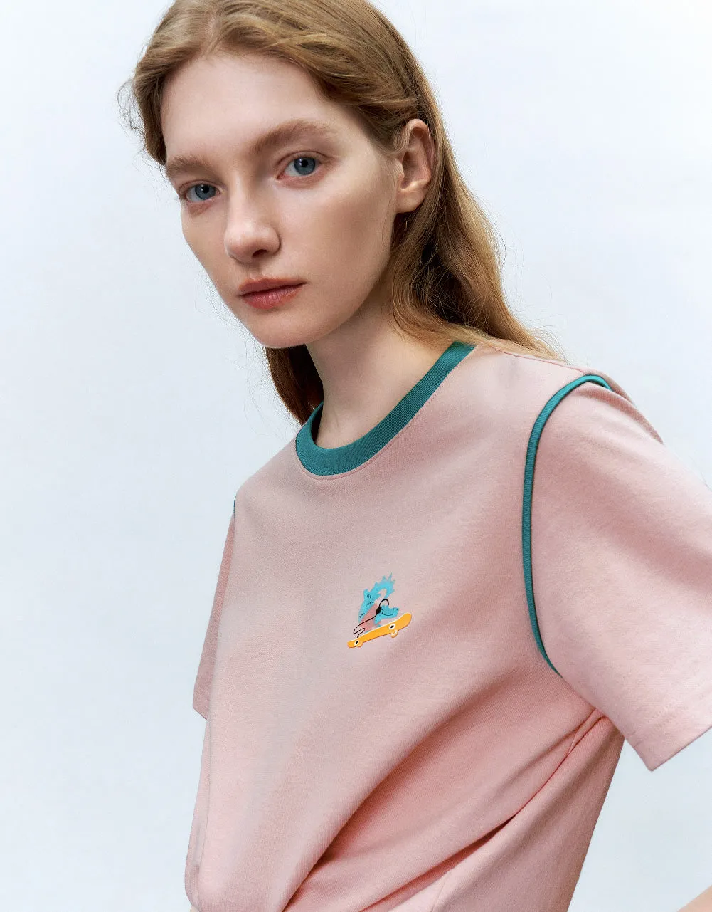 Crew Neck Straight T-Shirt sold by Urban Revivo product image thumbnail 5