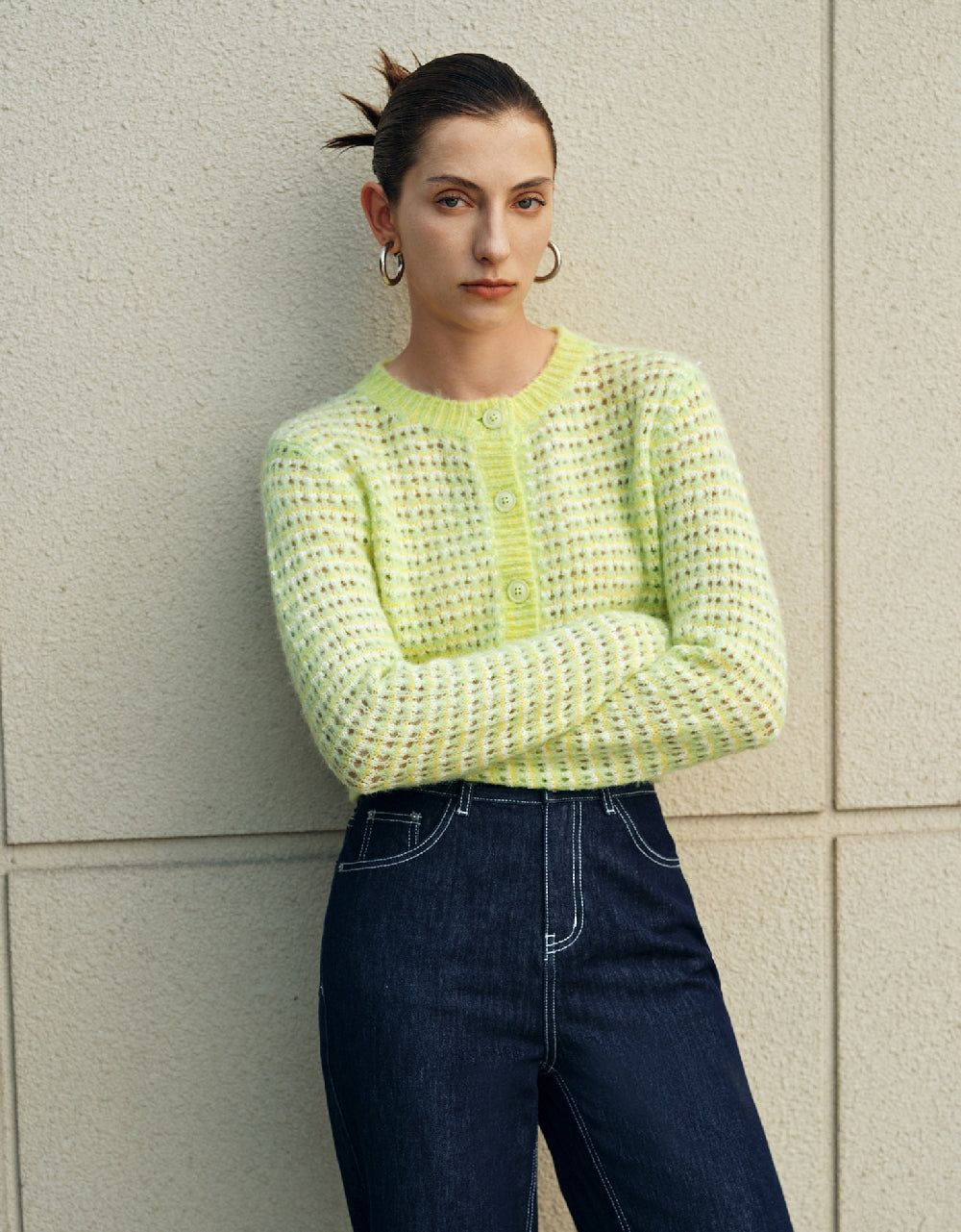 Cropped Knit Cardigan sold by Urban Revivo