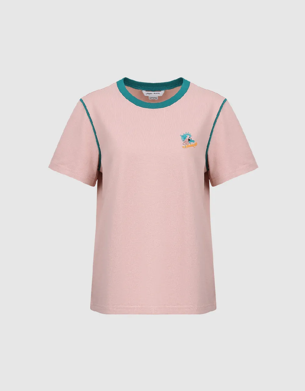 Crew Neck Straight T-Shirt sold by Urban Revivo product image thumbnail 2