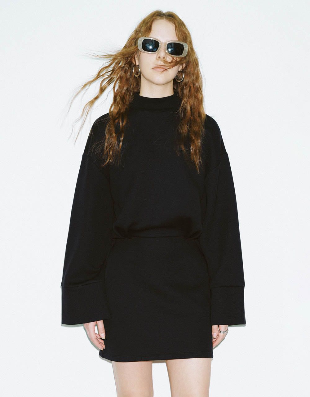 Stand Collar Knitted Skater Dress sold by Urban Revivo