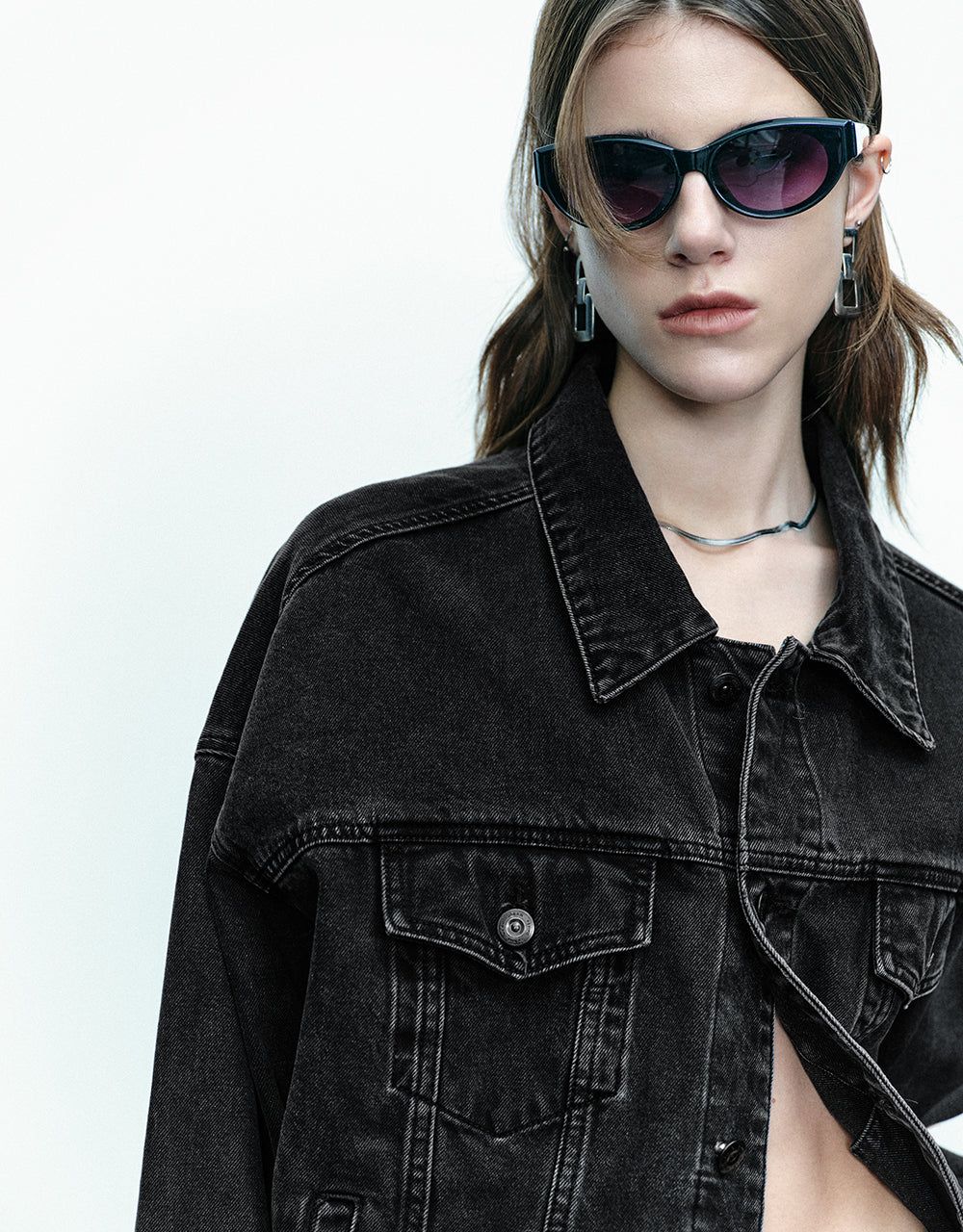 Button Up Denim Jacket sold by Urban Revivo product image thumbnail 5