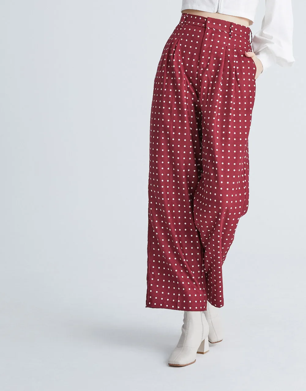 Polka Dot Wide Leg Pants sold by Urban Revivo product image thumbnail 3