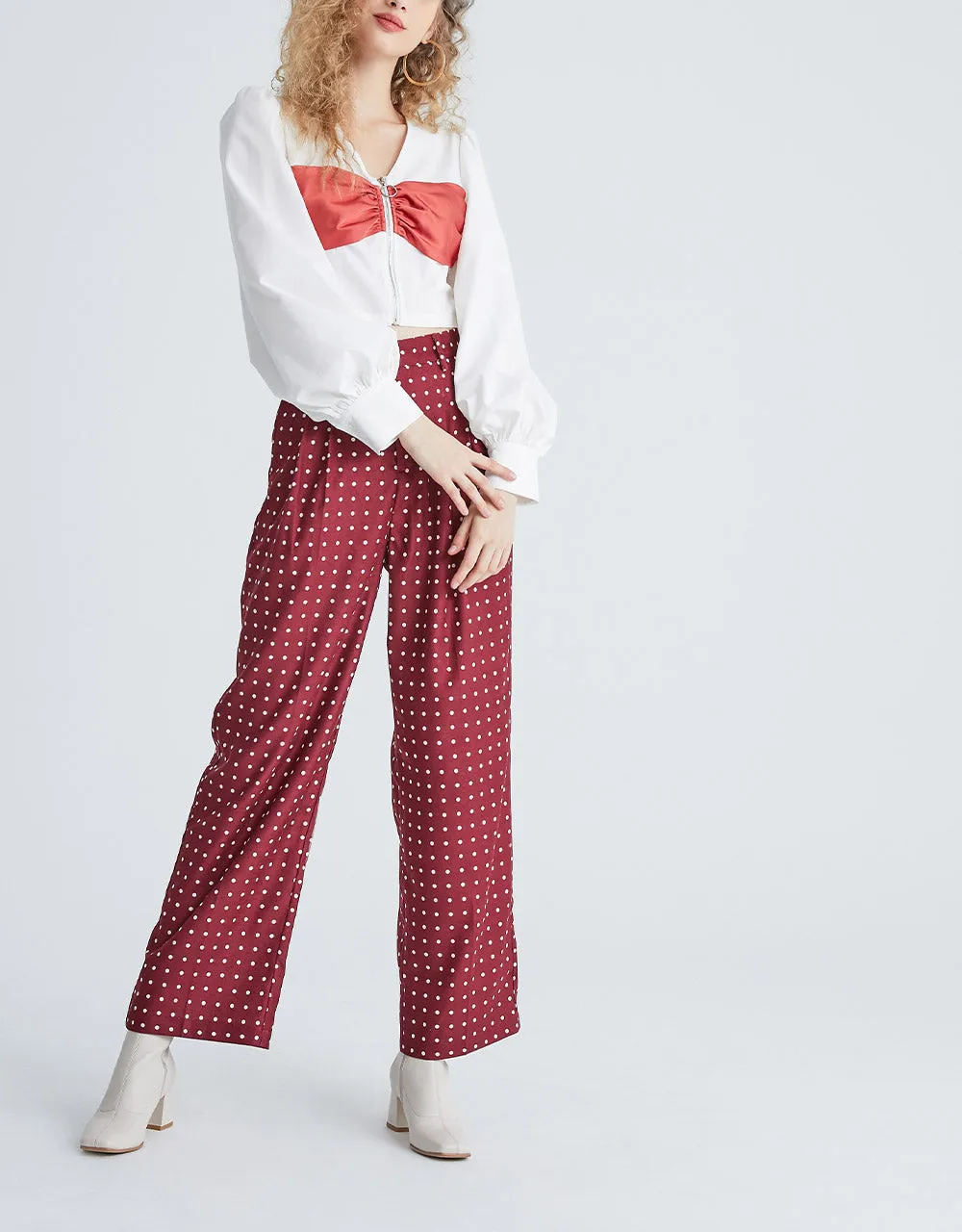 Polka Dot Wide Leg Pants sold by Urban Revivo product image thumbnail 2