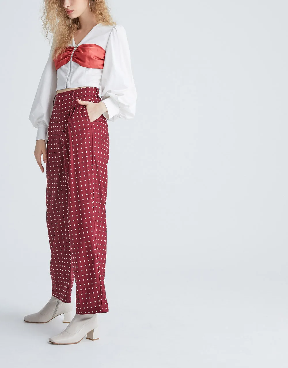 Polka Dot Wide Leg Pants sold by Urban Revivo product image thumbnail 4