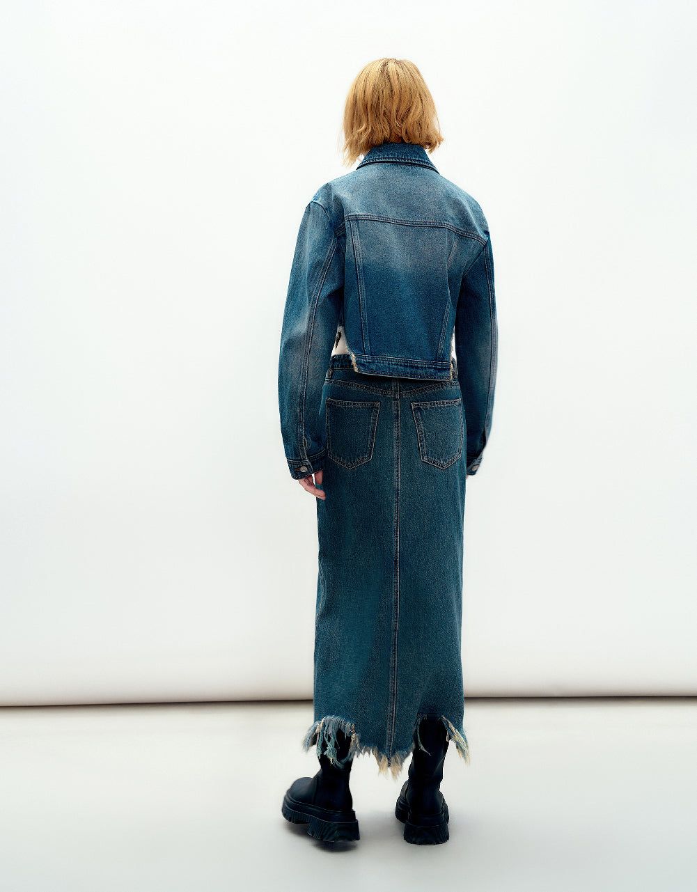 Raw Hem Denim Jacket sold by Urban Revivo product image thumbnail 4