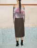 Printed Off-Shoulder Knitted T-Shirt sold by Urban Revivo
