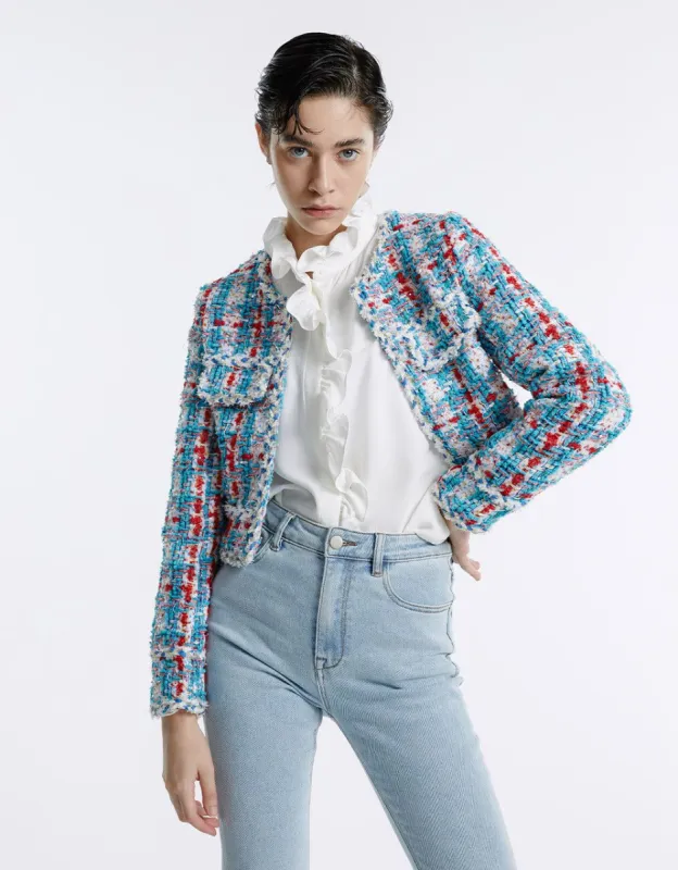 Tweed Cropped Jacket sold by Urban Revivo
