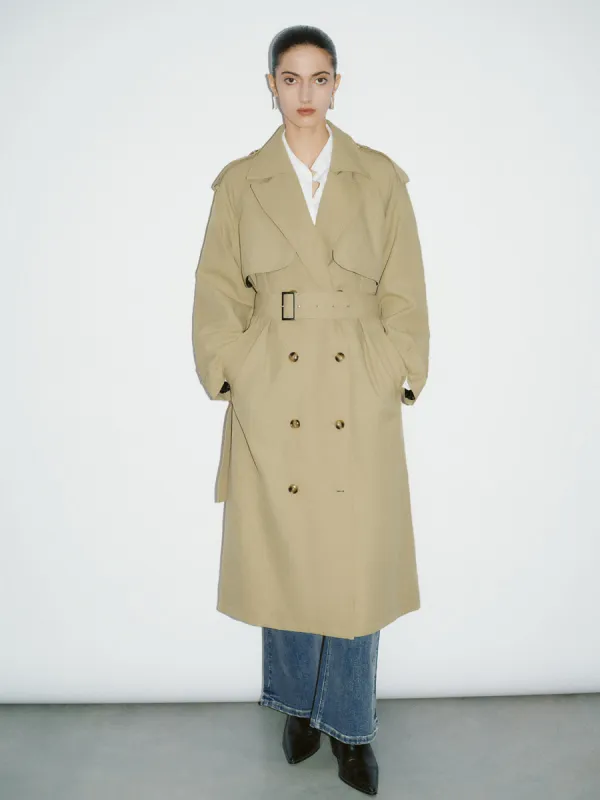 Double Breasted Trench Coat With Belt sold by Urban Revivo