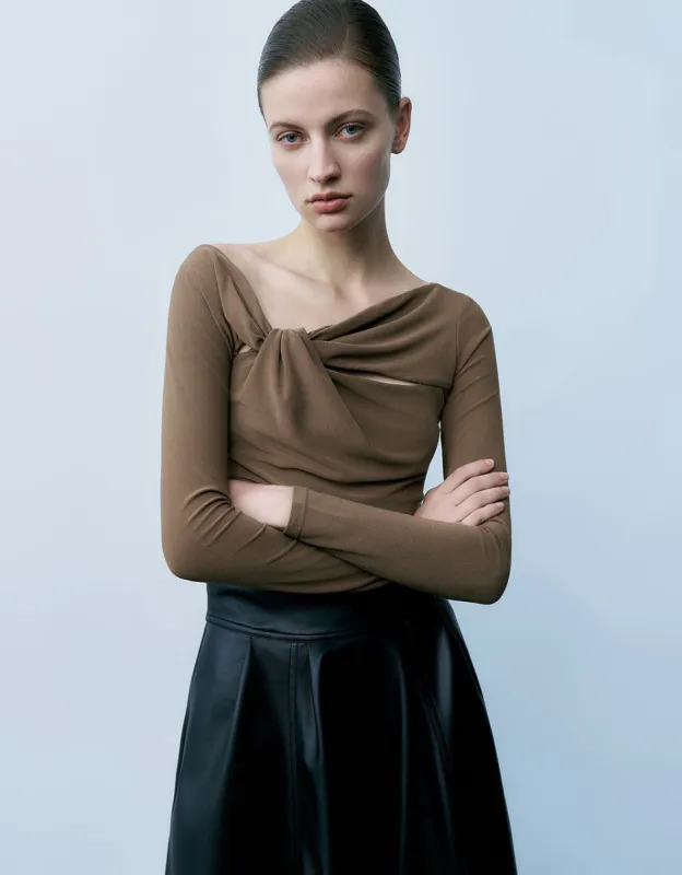 Raglan Sleeve One Shoulder Skinny T-Shirt sold by Urban Revivo