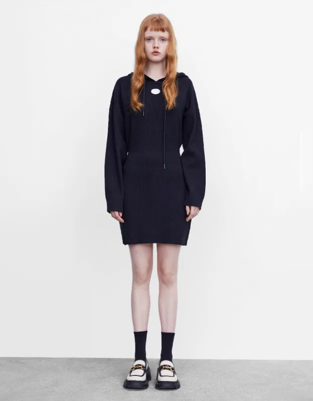 Hooded Knitted Dress sold by Urban Revivo