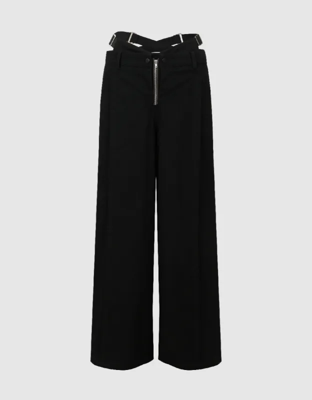 Cut-Out Wide-Leg Pants sold by Urban Revivo