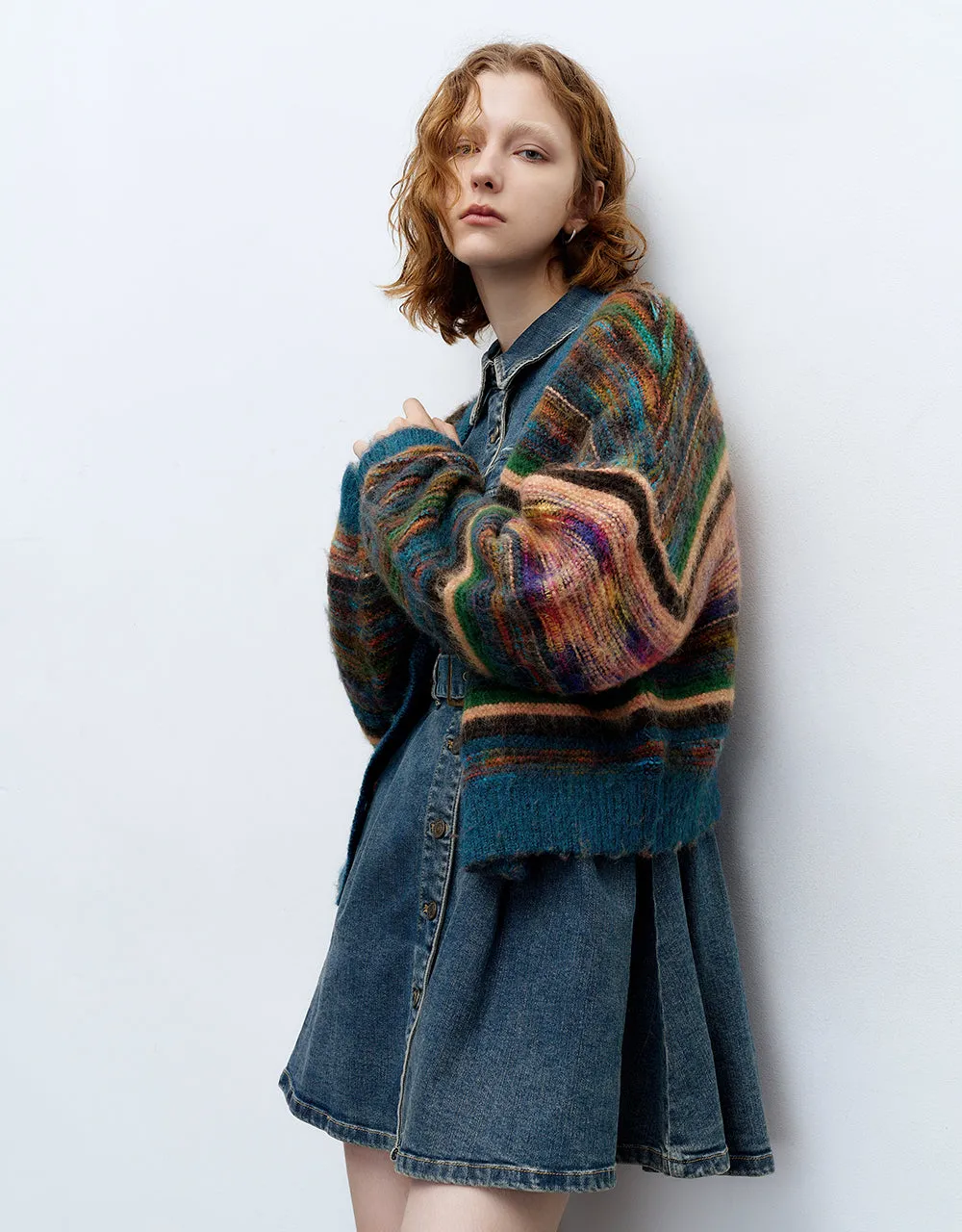 Striped V-Neck Knitted Cardigan sold by Urban Revivo product image thumbnail 3