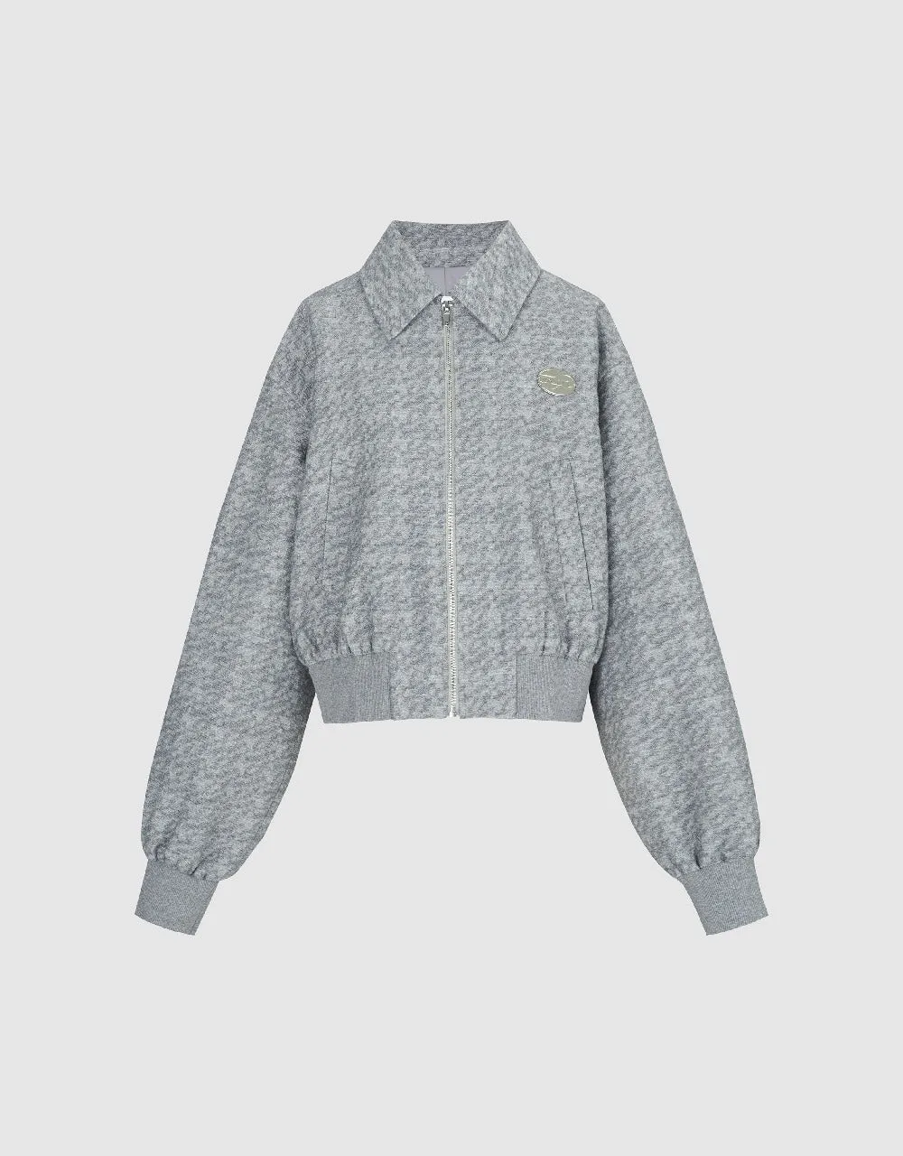 Embossed Zipper Front Jacket sold by Urban Revivo