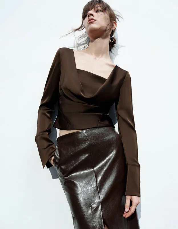 Cowl Neck Overhead Shirt sold by Urban Revivo